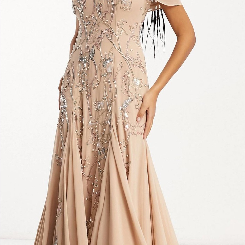 ASOS Embellished Light Pink Gown | PERFECT CONDITION WORN ONCE ONLY